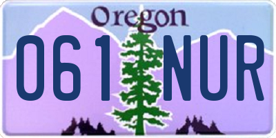 OR license plate 061NUR