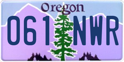 OR license plate 061NWR