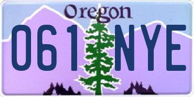 OR license plate 061NYE