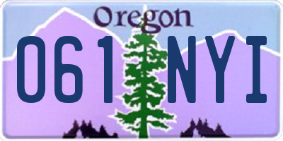 OR license plate 061NYI