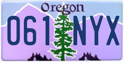 OR license plate 061NYX