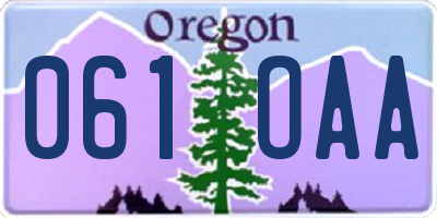 OR license plate 061OAA