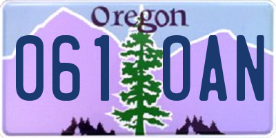 OR license plate 061OAN