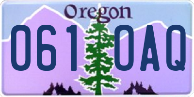 OR license plate 061OAQ