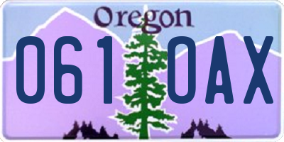 OR license plate 061OAX
