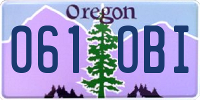 OR license plate 061OBI