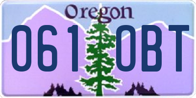 OR license plate 061OBT