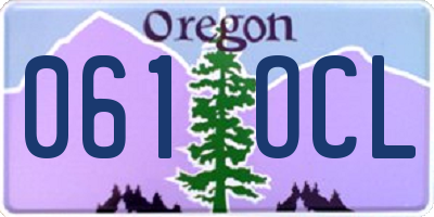 OR license plate 061OCL