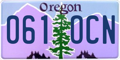 OR license plate 061OCN