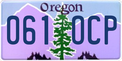 OR license plate 061OCP