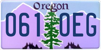 OR license plate 061OEG