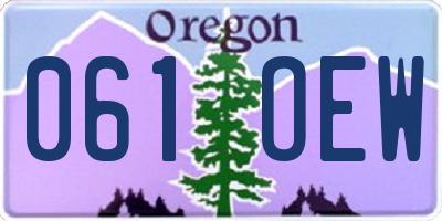 OR license plate 061OEW