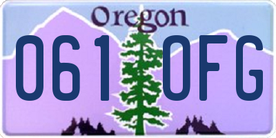 OR license plate 061OFG