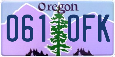 OR license plate 061OFK