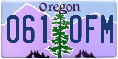 OR license plate 061OFM