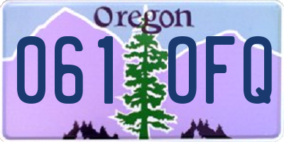 OR license plate 061OFQ