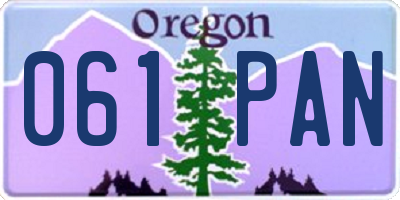 OR license plate 061PAN