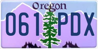 OR license plate 061PDX