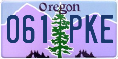 OR license plate 061PKE
