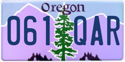 OR license plate 061QAR