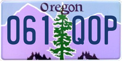 OR license plate 061QOP