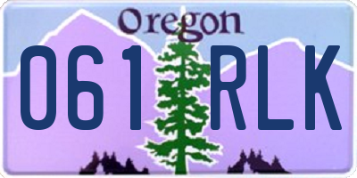 OR license plate 061RLK