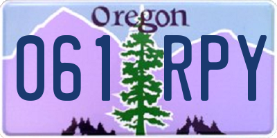 OR license plate 061RPY