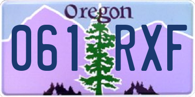 OR license plate 061RXF