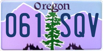 OR license plate 061SQV