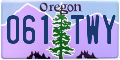 OR license plate 061TWY