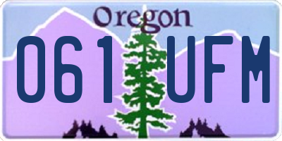 OR license plate 061UFM