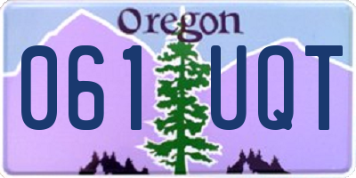OR license plate 061UQT