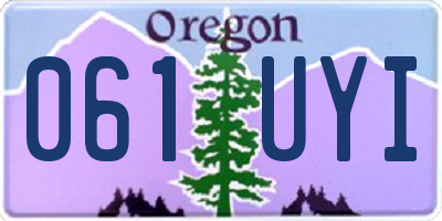 OR license plate 061UYI