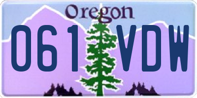 OR license plate 061VDW