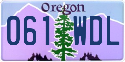 OR license plate 061WDL