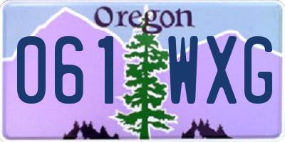 OR license plate 061WXG