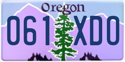 OR license plate 061XDO