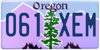 OR license plate 061XEM