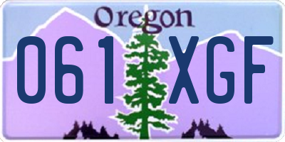 OR license plate 061XGF