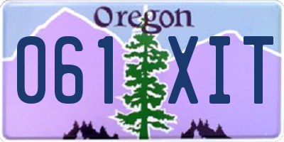 OR license plate 061XIT