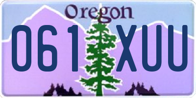 OR license plate 061XUU
