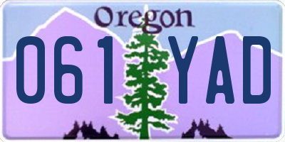 OR license plate 061YAD