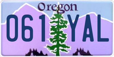 OR license plate 061YAL
