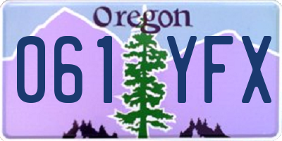 OR license plate 061YFX