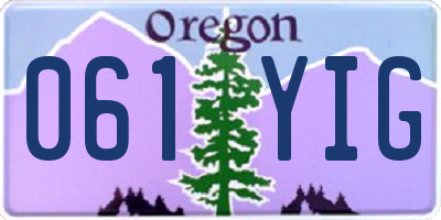 OR license plate 061YIG