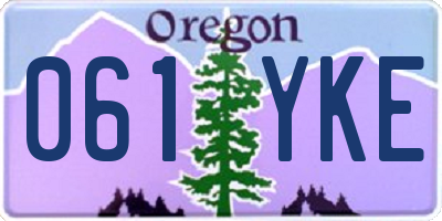 OR license plate 061YKE