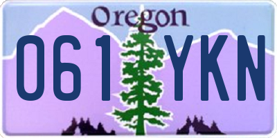 OR license plate 061YKN