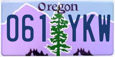 OR license plate 061YKW