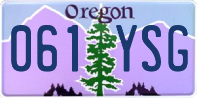 OR license plate 061YSG