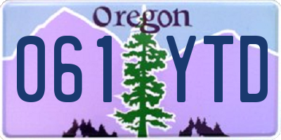 OR license plate 061YTD